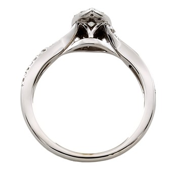 9ct white gold Diamond 0.15cts Ring size L